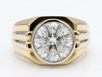 Ring - 14 karaat Witgoud, Geel goud - 5.06ct. tw. Diamant, Nieuw