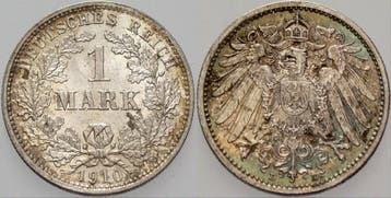 1 Mark 1910 D Kleinmunten-kaiserreich Grosser Adler, Verzenden
