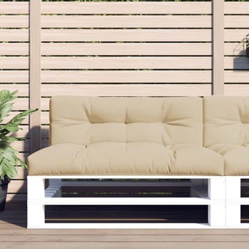 vidaXL Palletkussens 2 st stof beige, Verzenden, Nieuw, Beige