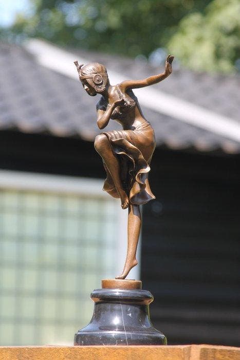 naar chiparus - sculptuur, groot formaat bronzen hindu, Antiek en Kunst, Curiosa en Brocante