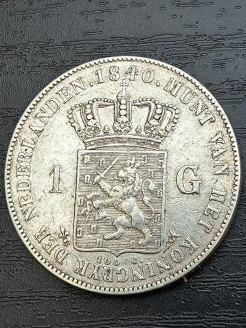 Nederland. Willem I. 1 Gulden 1840 Zeldzaam en prachtig., Postzegels en Munten, Munten | Nederland