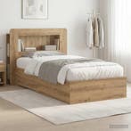 vidaXL Bedframe met opslag Artisanaal eiken 80 x 200 cm, Verzenden, Nieuw, Bruin, Hout
