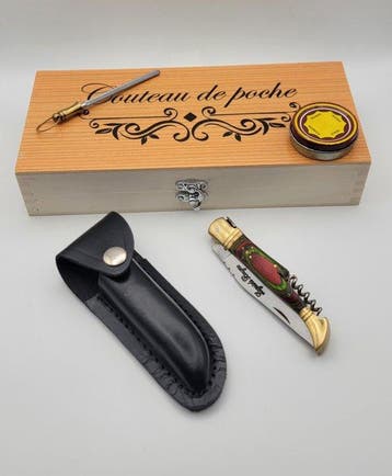 Laguiole Bougna - Tafelmessenset - Staal - Vouwmes cadeauset