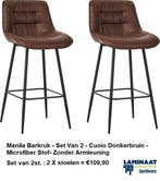 Barstoel €54,95p/st 6 X Kleur Microfiber Zonder Armleuning, Bruin, Nieuw, Ophalen of Verzenden, Vijf, Zes of meer stoelen