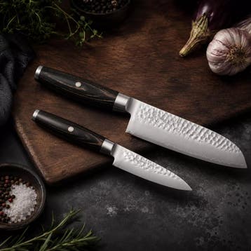 Yaxell KETU – 2-delige Messenset – Santokumes 16,5 cm &, Ophalen of Verzenden, Nieuw, Hout