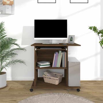 vidaXL Computerbureau 80x50x75 cm bewerkt hout bruin, Huis en Inrichting, Verzenden, Nieuw