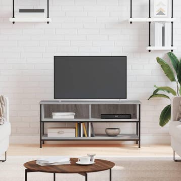 vidaXL Tv-meubel 100x35x45 cm bewerkt hout grijs sonoma, Minder dan 50 cm, Verzenden, Nieuw, Minder dan 100 cm