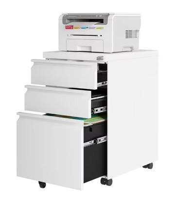 Archiefkast op Wielen met Slot – 3 Metalen Lades, 62 cm, Verzenden, Nieuw in verpakking