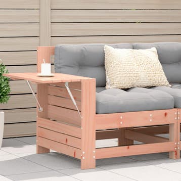 vidaXL Tuinbank met armleuning en kussens massief, Tuin en Terras, Verzenden, Nieuw