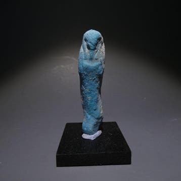 Oud-Egyptisch Faience Shabti. 6,5 cm hoog. Late Periode, 664
