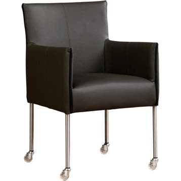 Set van 8 Leren eetkamerstoelen More - Toledo Antracite, Ophalen of Verzenden, Nieuw, Leer, Vijf, Zes of meer stoelen