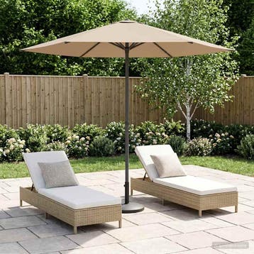 vidaXL Tuinparasol 230 x 230 cm Polyester Rechthoekig Taupe, Verzenden, Nieuw, 2 tot 3 meter