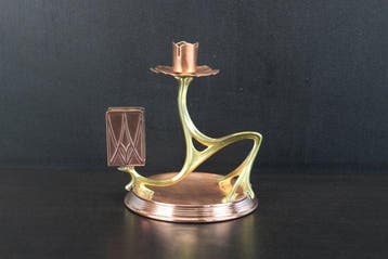 WMF / Geislingen - Kaarsenhouder Art Nouveau messing koperen
