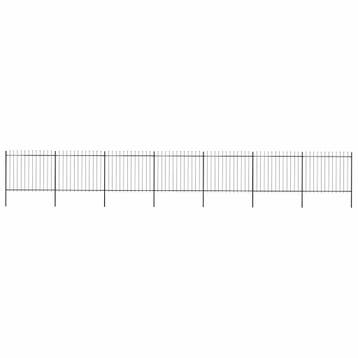 vidaXL Tuinhek met speerpunt staal 1248x150 cm zwart, Verzenden, Nieuw, IJzer, 2 meter of meer