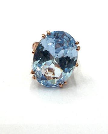 Zonder minimumprijs - Ring - 9 kt. Roségoud, Zilver Spinel, Nieuw