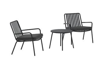 Balkonset-tuur-3-delig-zwart-stoelen-tafel-50cm-the-outsider, Verzenden, Nieuw