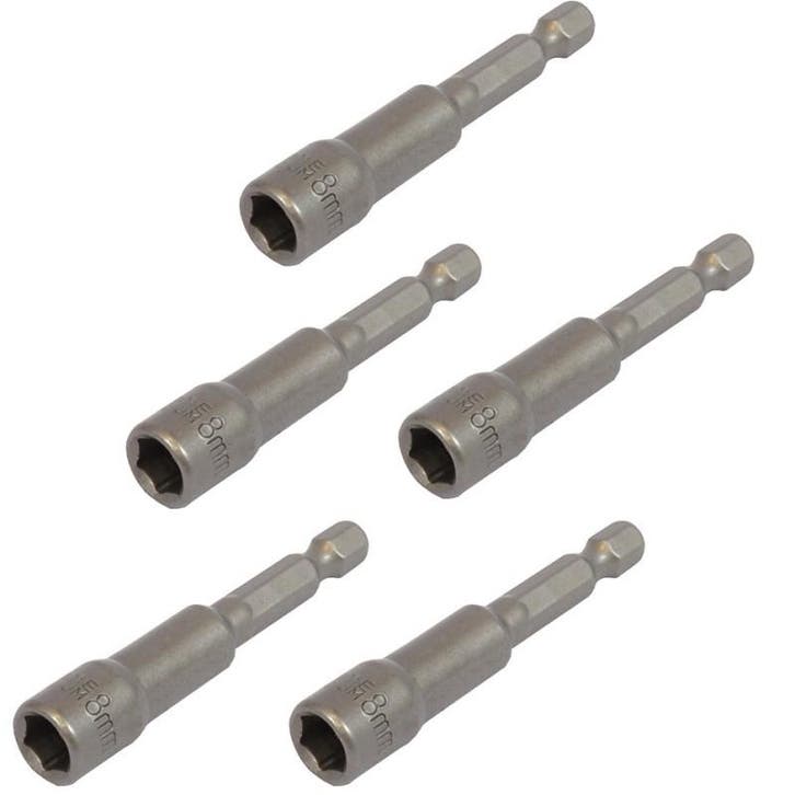 Set van 5 dop bit adapters 1/4 sleutelwijdte 8 mm. lengte, Doe-het-zelf en Verbouw, Gereedschapskisten, Ophalen of Verzenden