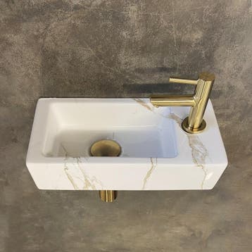 Fonteinset Wiesbaden Mini Rhea 36x18x9 cm Rechts Carrara, Ophalen of Verzenden, Nieuw