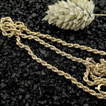 Gouden gedraaide schakelketting, Ophalen of Verzenden, Gebruikt, Goud, Goud