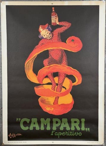 Leonetto Cappiello - Campari laperitivo Spiritello |, Antiek en Kunst, Kunst | Tekeningen en Foto's