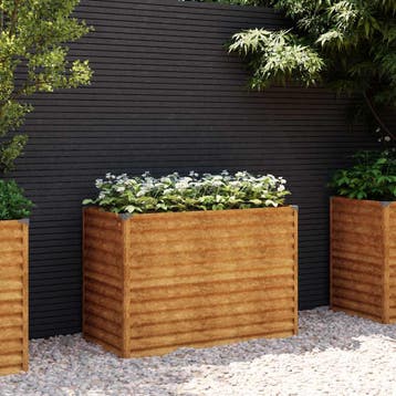 vidaXL Verhoogde tuinbak 100x50x69 cm cortenstaal, 100 cm of meer, Verzenden, Nieuw, Metaal