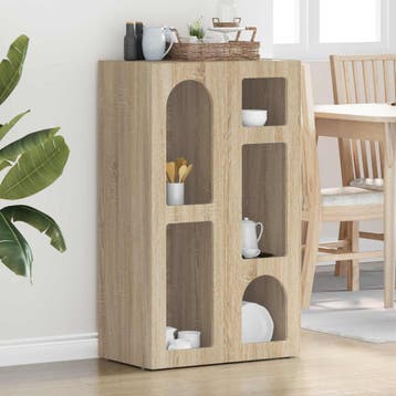 vidaXL Dressoir ELST Sonoma Eiken 59 x 35 x 100,5 cm Bewerkt, Verzenden, Nieuw, Overige houtsoorten, Minder dan 50 cm