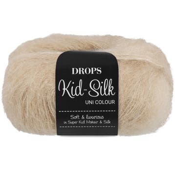 DROPS Kid-Silk Uni Colour - 54 helder zand - Mohair Garen, Ophalen of Verzenden, Nieuw