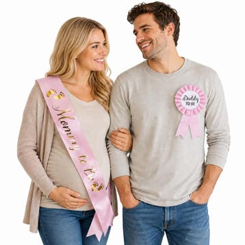 Babyshower set Sjerp en rozet roze of blauw, Ophalen of Verzenden, Nieuw, Versiering, Geboorte of Huwelijk
