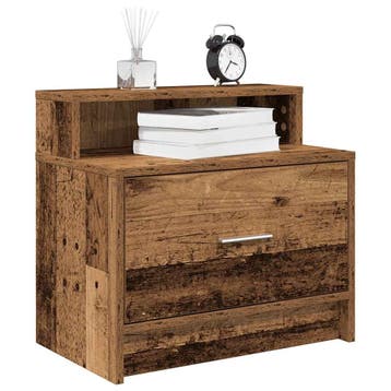 vidaXL Nachtkastjes 2 st met lade 51x31x47 cm oud, Minder dan 45 cm, Verzenden, Nieuw, Minder dan 55 cm