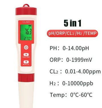 Multifunctionele 5-in-1 Water Tester – Nauwkeurige Meting, Dieren en Toebehoren, Vissen | Aquaria en Toebehoren, Verzenden, Nieuw