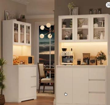 Keukenbuffetkast 180cm met LED, Lades en Stopcontact, Huis en Inrichting, Verzenden, Nieuw