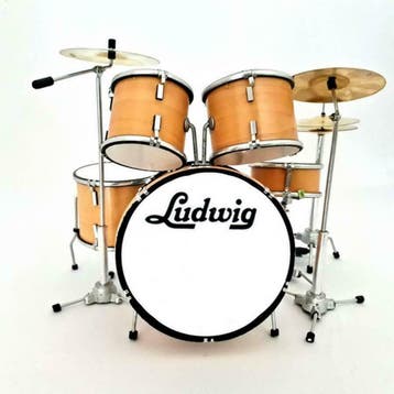 Miniatuur decoratief Ludwig licht bruin drumstel, Ophalen of Verzenden, Nieuw, Overige typen