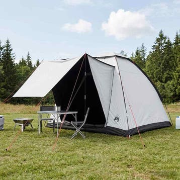 vidaXL Kamperen tent 2-persoons Wit Blackout Polyester en, Verzenden, Nieuw, Tot en met 2