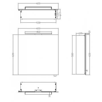 Spiegelkast Met Led Verlichting 60X60 Aluminium, Ophalen of Verzenden, Nieuw