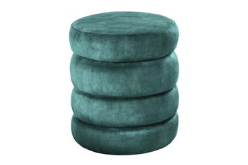 Kruk VOGUE 40cm rond bekleed met opbergruimte fluweel groen, Ophalen of Verzenden, Nieuw