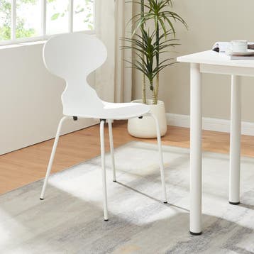 Eetkamerstoelen Kil set van 4 wit [en.casa], Verzenden, Nieuw