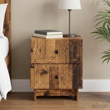 vidaXL Nachtkastje met lade Oud hout 43 x 34,5 x 47,5 cm, Minder dan 45 cm, Verzenden, Nieuw, Minder dan 55 cm