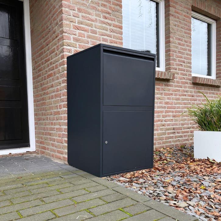 Grootste pakketbrievenbus beschikbaar - Zwart, Tuin en Terras, Brievenbussen, Staande brievenbus, Nieuw, Rvs, Verzenden