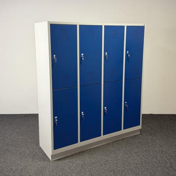 Lockerkast Grijs/Blauw - 8 Deurs | 180 x 159,5 x 50 cm, Huis en Inrichting, Kasten | Overige, Ophalen of Verzenden, Gebruikt