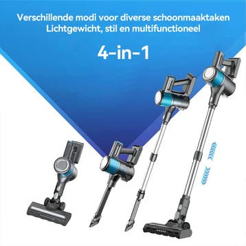 2dekans | Ochama Draadloze Stofzuiger 4-in-1 - Steel- en, Ophalen of Verzenden, Zo goed als nieuw