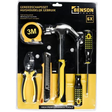 Benson 6-delige gereedschapsset - veelzijdig - compact -..., Ophalen of Verzenden, Nieuw
