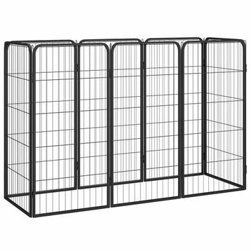 vidaXL Hondenkennel 8 panelen 50x100 cm gepoedercoat staal, Verzenden, Nieuw