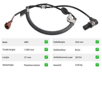 ABS-sensor Vooras links Nissan Micra 1.0 i 16V (1992-2000), Verzenden, Nieuw, Nissan