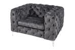 Moderne barokke fauteuil in Chesterfield-stijl, 120 cm,, Huis en Inrichting, Fauteuils, Ophalen of Verzenden, Nieuw