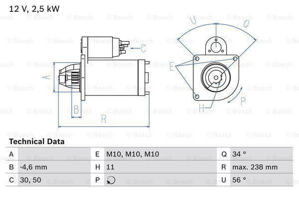 Startmotor / Starter CITROËN C-CROSSER (2.2 HDi), Auto-onderdelen, Motor en Toebehoren, Nieuw, Ophalen of Verzenden