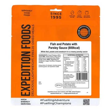 Vis en Aardappel met Peterseliesaus - Expedition Foods