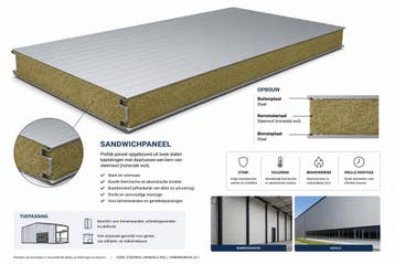 Brandwerend wandpaneel, steenwolpaneel, Brandwand, EI60, Verzenden, Nieuw