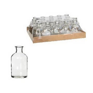 Glas vaas fles riga voor schelpen kaarsen of olielamp 12×7, Ophalen of Verzenden, Nieuw