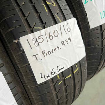 4 x Toyo 185-60-16 Zomerbanden 6,5mm, Gebruikt, 16 inch, Band(en), Personenwagen