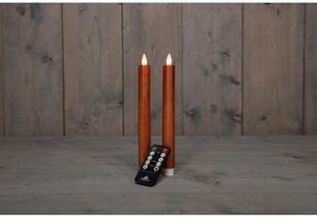 Ledkaars moving flame candle rustiek koper annas collection, Ophalen of Verzenden, Nieuw
